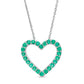 Lab-Created Emerald Adjustable Heart Pendant in Sterling Silver