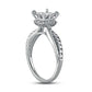 1.0 CT. T.W. Quad Princess-Cut Natural Diamond Hidden Halo Twist Shank Engagement Ring in Solid 10K White Gold (I/I2)