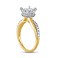 1.0 CT. T.W. Quad Princess-Cut Natural Diamond Hidden Halo Twist Shank Engagement Ring in Solid 10K Yellow Gold (I/I2)