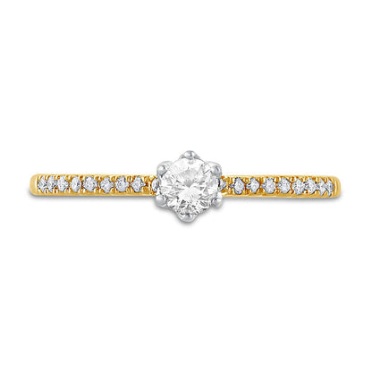 0.33 CT. T.W. Natural Diamond Hidden Halo Engagement Ring in Solid 10K Yellow Gold (I/I2)