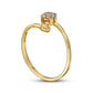 4.0mm White Topaz and Polished Heart Open Wrap Ring in Solid 10K Yellow Gold