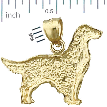 14K Gold Irish Setter Dog Pendant
