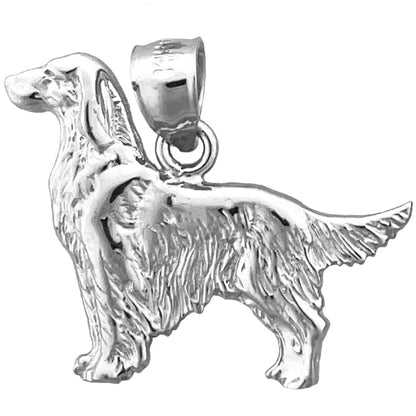 14K Gold Irish Setter Dog Pendant