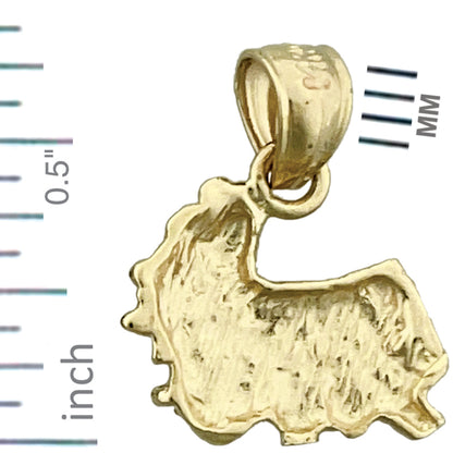 14K Gold Yorkie Charm