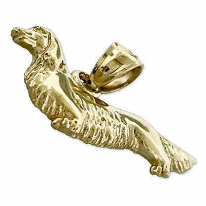14K Gold Long Haired Dachshund Charm