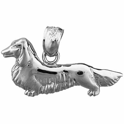 14K Gold Long Haired Dachshund Charm
