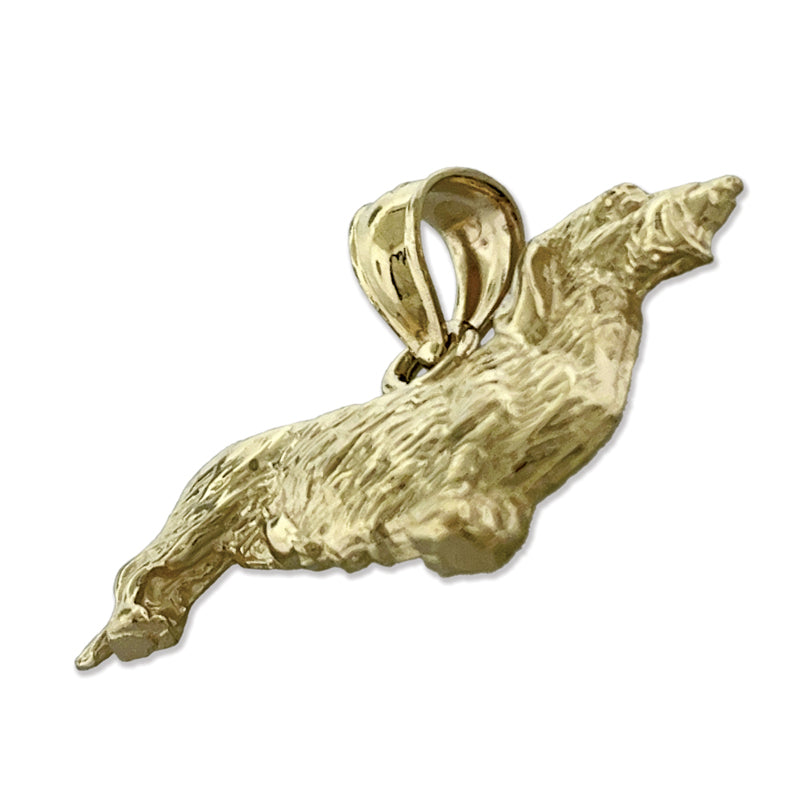 14K Gold 24MM Wire Haired Dachshund Pendant