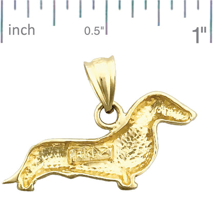 14K Gold Dachshund Hound Charm