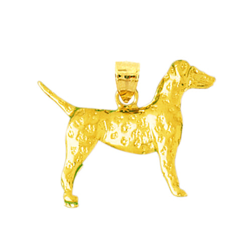 14K Gold 3D Dalmatian Pendant