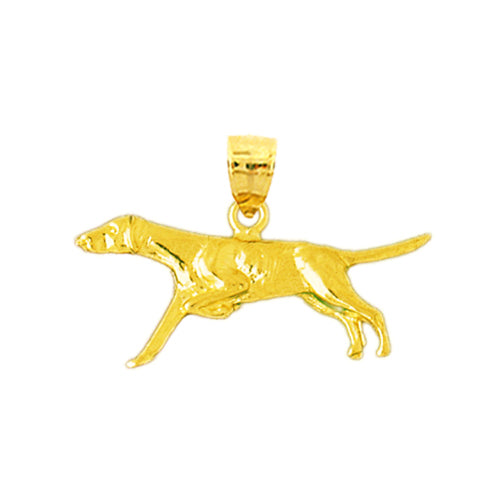14K Gold Pointer Pendant