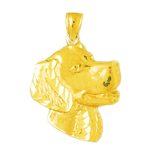 14K Gold Retriever Head Pendant