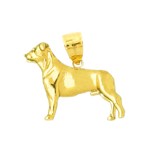 14K Gold 3D Boston Terrier Pendant