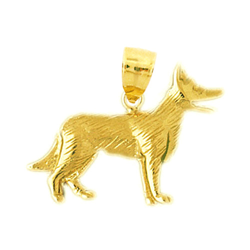 14K Gold Dog Pendant