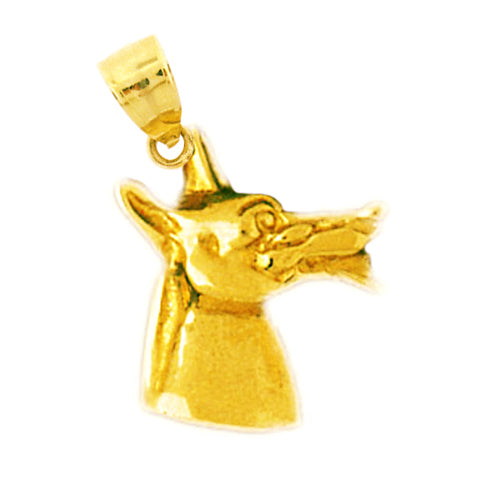 14K Gold Mini Dog Head Charm