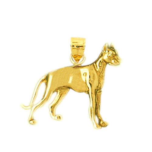 14K Gold Boxer Dog Pendant