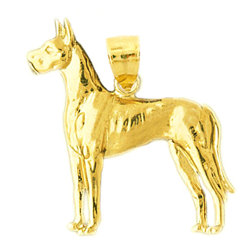 14K Gold 30MM Great Dane Pendant