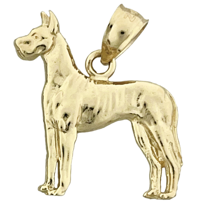14K Gold Great Dane Pendant