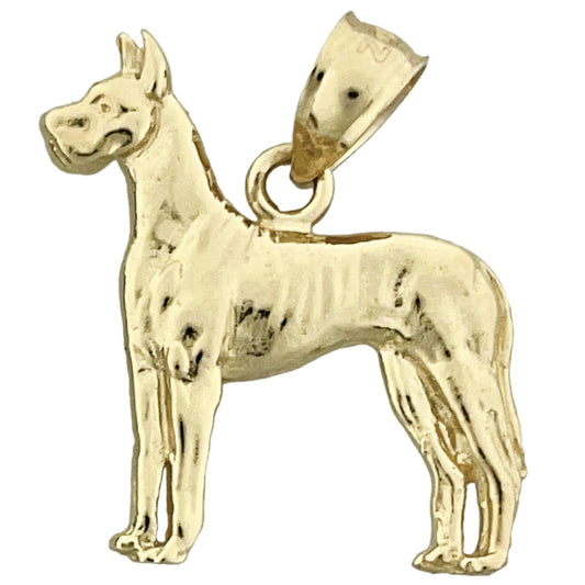 14K Gold Great Dane Pendant