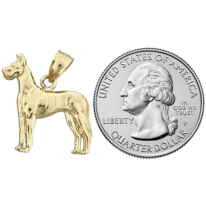 14K Gold Great Dane Pendant