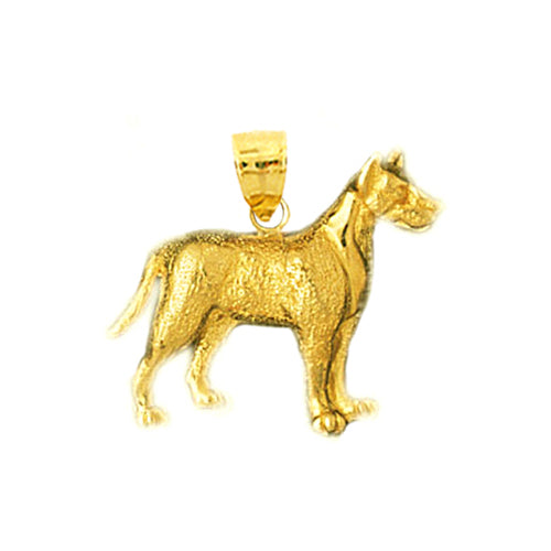 14K Gold 20MM Dog Pendant