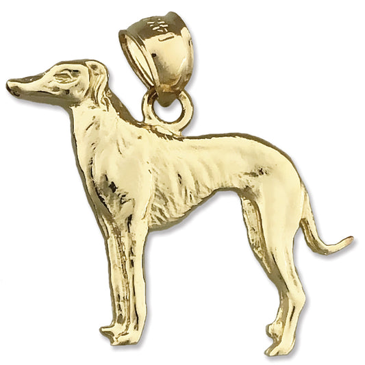 14K Gold Greyhound Pendant