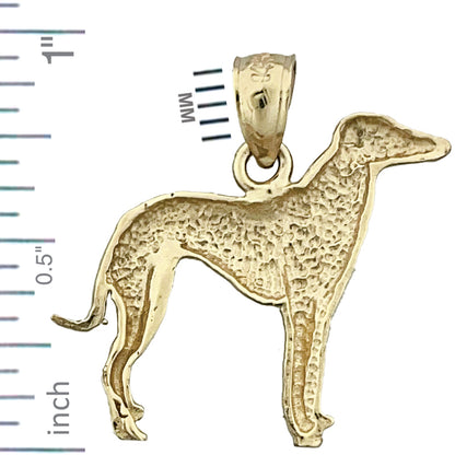 14K Gold Greyhound Pendant