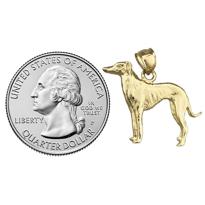 14K Gold Greyhound Pendant