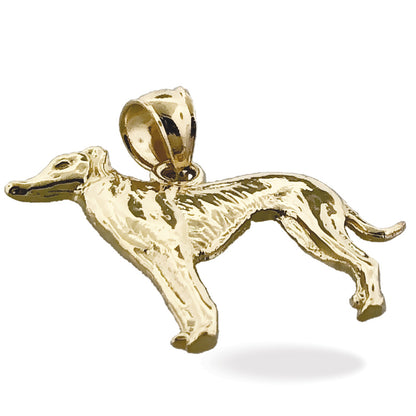 14K Gold Greyhound Pendant