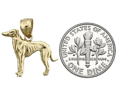 14K Gold Greyhound Charm