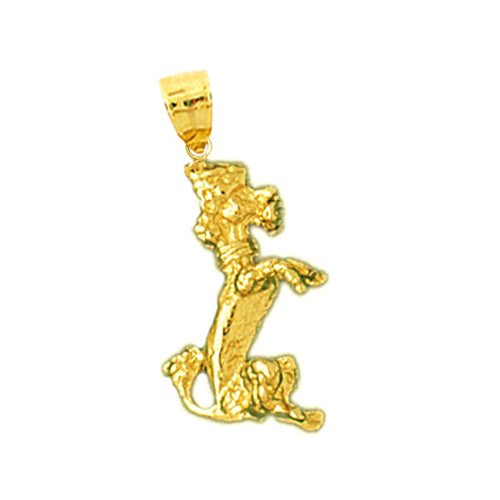14K Gold 3D Poodle Charm