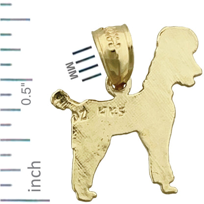 14K Gold Full Coated Poodle Charm