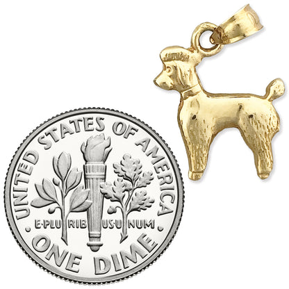 14K Gold Small Poodle Charm