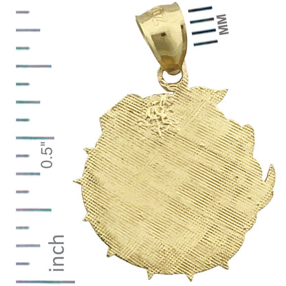 14K Gold Spiked Collar Bulldog Pendant