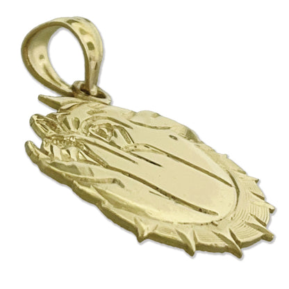 14K Gold Spiked Collar Bulldog Pendant