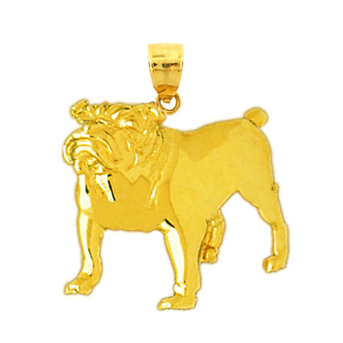14K Gold Bulldog Pendant