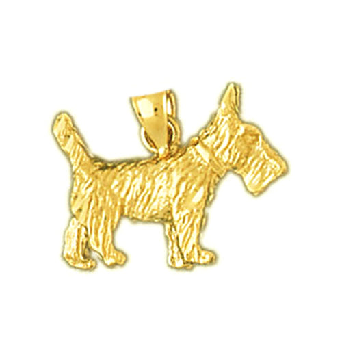14K Gold 3D Scottish Terrier Charm