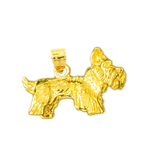 14K Gold 3D Schnauzer Charm
