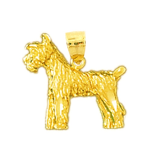 14K Gold 3D German Schnauzer Pendant