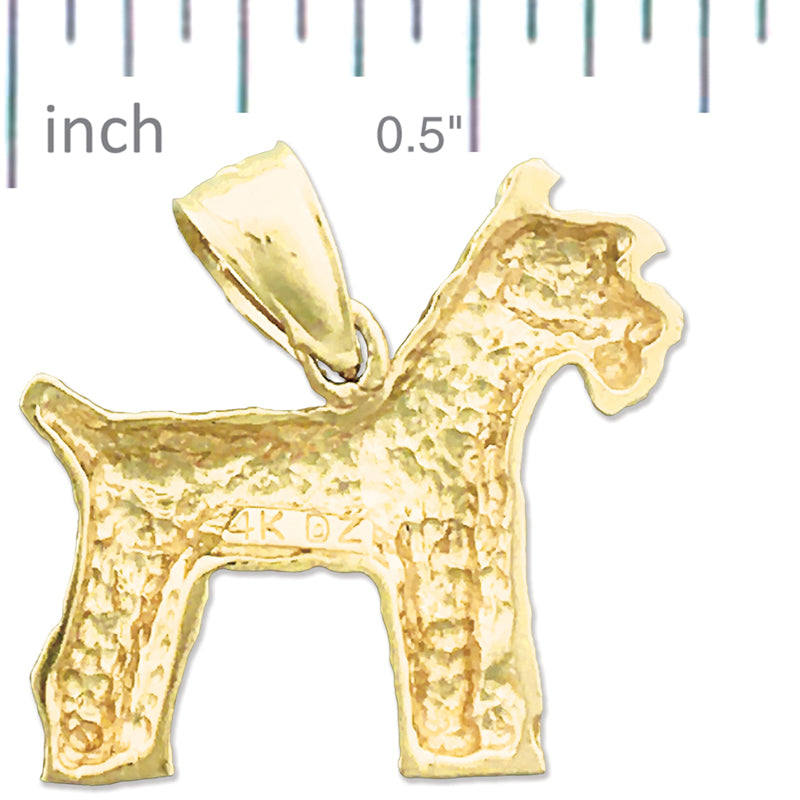14K Gold German Schnauzer Charm