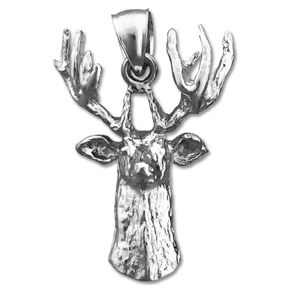 14K Gold Deer Head Pendant
