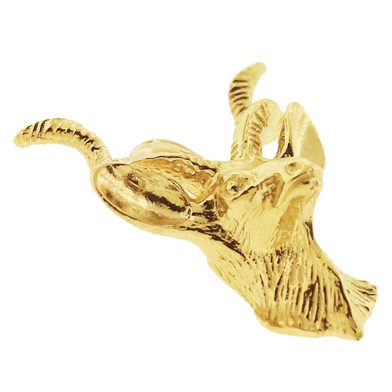 14K Gold Antelope Stag Head Pendant