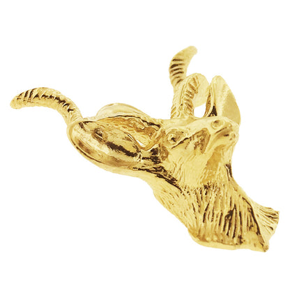 14K Gold Antelope Stag Head Pendant