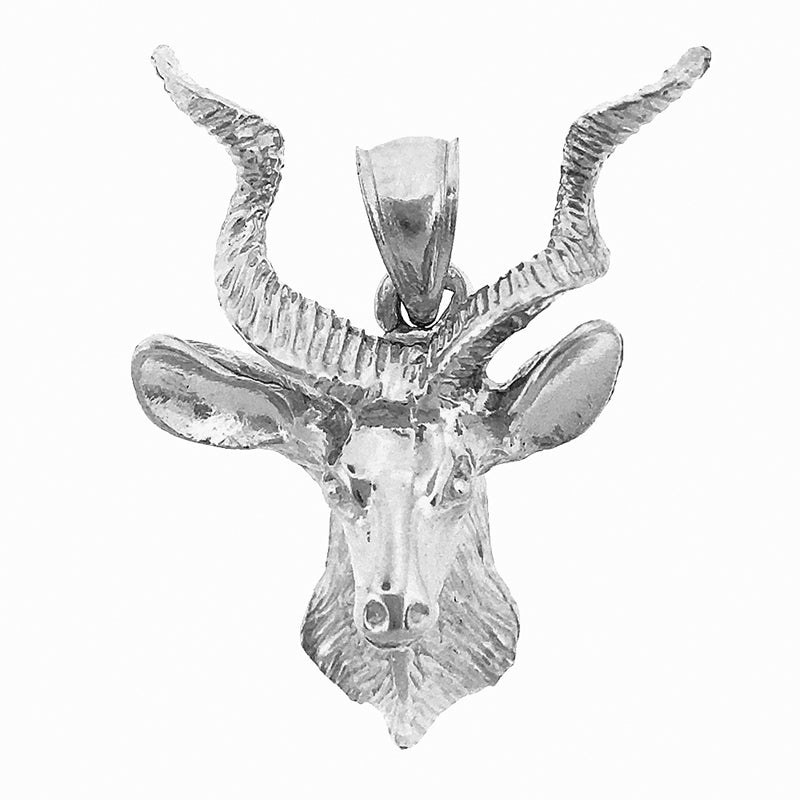 14K Gold Antelope Stag Head Pendant
