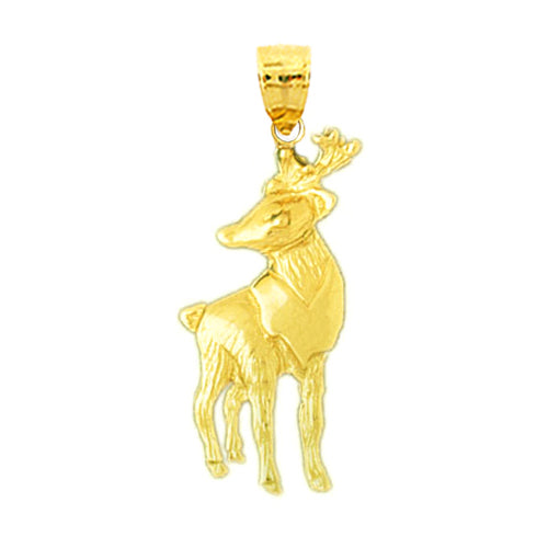 14K Gold Deer Pendant