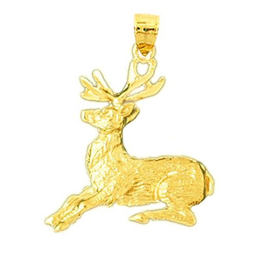 14K Gold Reindeer Pendant