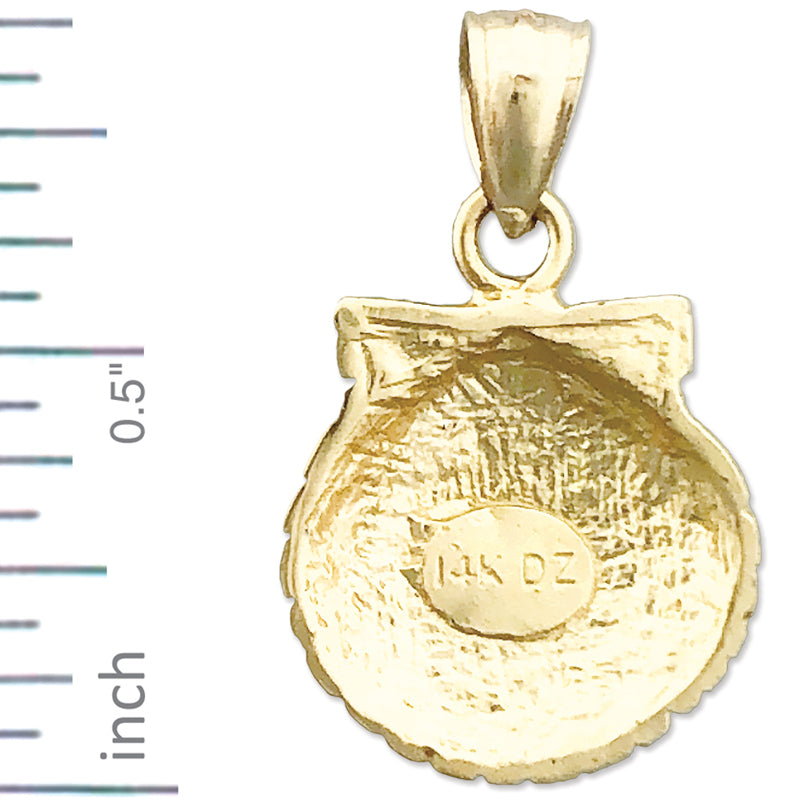 14K Gold 14MM Scallop Shell Mini Charm