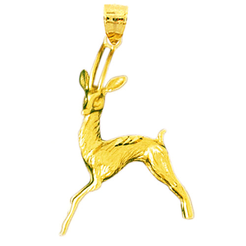 14K Gold Adolescent Deer Pendant