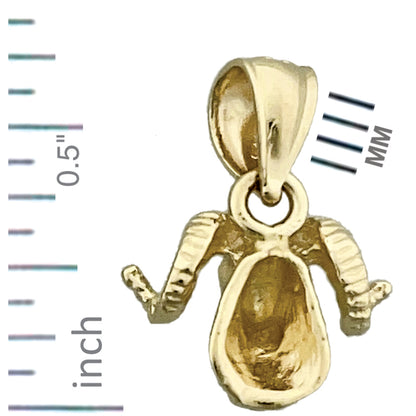 14K Gold Ram Head Charm