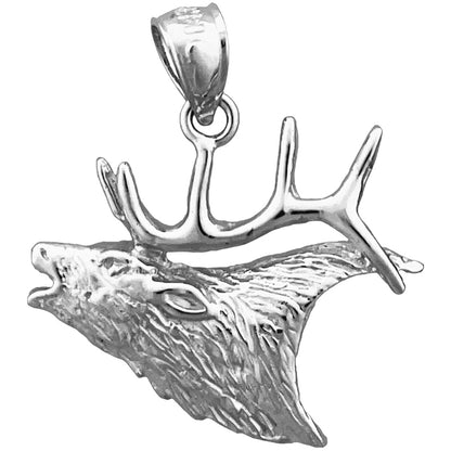 14K Gold Moose Head Pendant