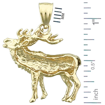 14K Gold 25MM Moose Pendant
